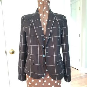 Black & white plaid blazer, Merona, sz 12